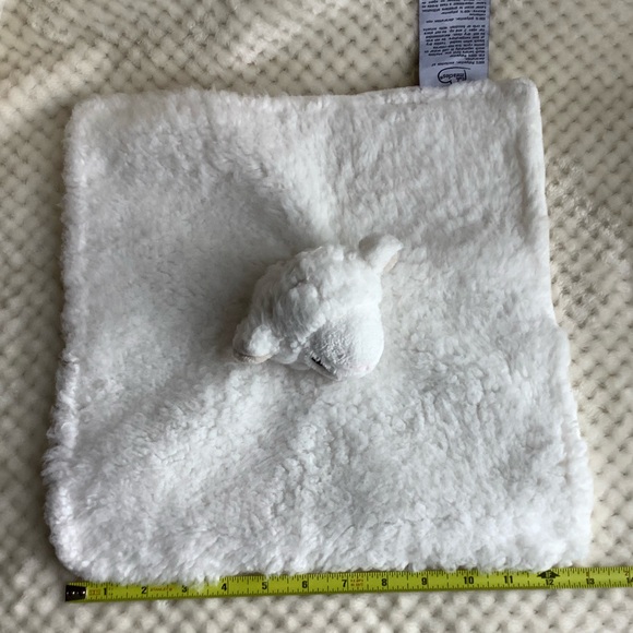 Little Miracles Sheep Lamb Lovey Security Blanket Stuffed Animal Embroidery Eyes - Picture 4 of 11